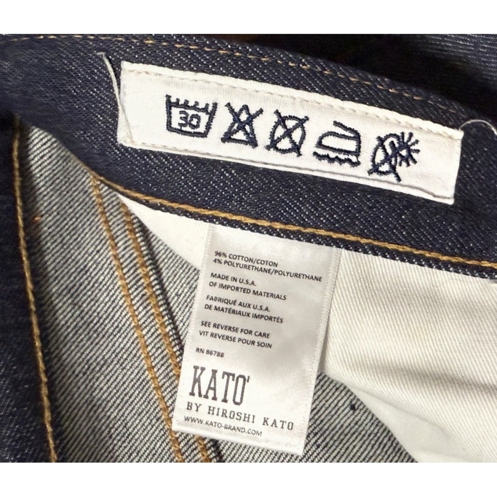 Hiroshi Kato Jeans Men's The Scissors Slim Taper Raw Selvedge Size 34 - Picture 3 of 5